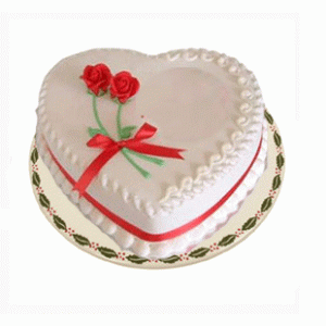 Vanilla Rose Heart Cake